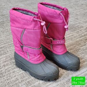 LL Bean kid's Northwoods snow boots pink size 2 youth (LLB Item 238064)